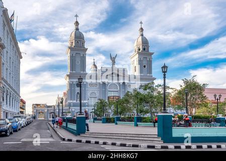 Außenarchitektur der Kathedrale unserer Lieben Frau von Himmelfahrt, Santiago de Cuba, Kuba Stockfoto