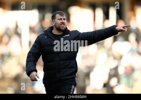 NEWCASTLE ON TYNE, 23rd. JANUAR MICHAEL Heap, Manager der Newcastle Thunder Academy, reagiert während des Freundschaftsspiel zwischen Newcastle Thunder und Wigan Warriors im Kingston Park, Newcastle, am Sonntag, den 23rd. Januar 2022. (Kredit: Will Matthews | MI News) Kredit: MI News & Sport /Alamy Live News Stockfoto