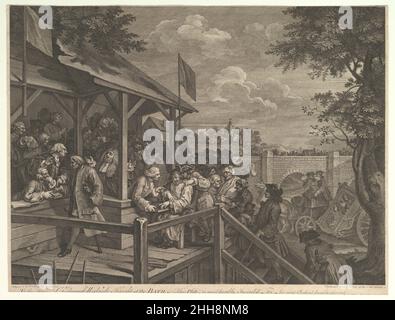 The Polling, Plate III: Vier Drucke einer Wahl 20. Februar 1758 William Hogarth British. Der Polling, Platte III: Vier Abzüge einer Wahl 404845 Stockfoto