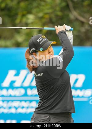 Orlando, FL, USA. 23rd Januar 2022. Inbee Park of Korea während der Finalrunde des Hilton Grand Vacations Tournament of Champions, das im Lake Nona Golf & Country Club in Orlando, Florida, stattfand. Romeo T Guzman/CSM/Alamy Live News Stockfoto