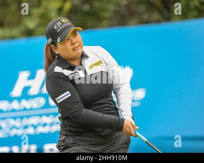 Orlando, FL, USA. 23rd Januar 2022. Inbee Park of Korea während der Finalrunde des Hilton Grand Vacations Tournament of Champions, das im Lake Nona Golf & Country Club in Orlando, Florida, stattfand. Romeo T Guzman/CSM/Alamy Live News Stockfoto