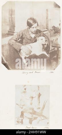 Johnny and Drum; Dead Game 1853–56 John Dillwyn Llewelyn Britisch, Walisisch. Johnny und Drum; Dead Game 283076 Stockfoto