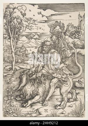 Samson rending the Lion Ca. 1497–98 Albrecht Dürer Deutsch. Samson rending the Lion 388799 Stockfoto