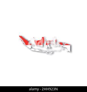 Indonesische Nationalflagge in Form einer Landkarte Stock Vektor
