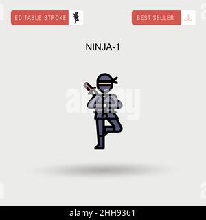 Ninja-1 einfaches Vektorsymbol. Stock Vektor