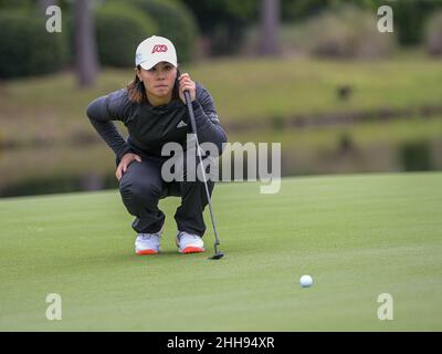 Orlando, FL, USA. 23rd Januar 2022. Danielle Kang auf dem Grün 17th während der Finalrunde des Hilton Grand Vacations Tournament of Champions, das im Lake Nona Golf & Country Club in Orlando, Florida, stattfand. Romeo T Guzman/CSM/Alamy Live News Stockfoto