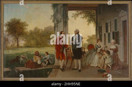 Washington und Lafayette am Mount Vernon, 1784 (die Heimat Washingtons nach dem Krieg) 1859 Thomas Pritchard Rossiter. Washington und Lafayette am Mount Vernon, 1784 (die Heimat Washingtons nach dem Krieg) 11957 Stockfoto