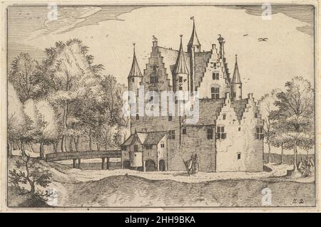 Ein Schloss, Tafel 22 von Regiunculae et Villae aliquot Ducatus Brabantiae ca. 1610 Claes Jansz. Visscher Niederländisch. Ein Schloss, Tafel 22 von Regiunculae et Villae aliquot Ducatus Brabantiae 415296 Stockfoto