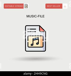 Einfaches Vektorsymbol für Musikdateien. Stock Vektor