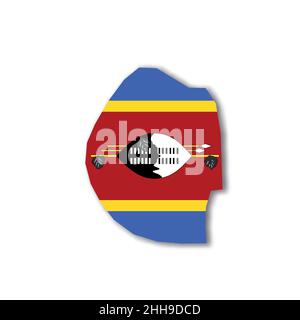 Swasiland-Nationalflagge in Form einer Landkarte Stock Vektor