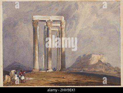 Clarkson Stanfield - Der Tempel des Jupiter Olympus, Athen Stockfoto