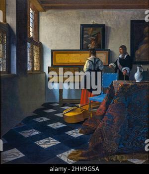 JOHANNES VERMEER (1632-1675) EINE DAME BEI DEN VIRGINALS MIT EINEM GENTLEMAN 'THE MUSIC LESSON'(1660) THE QUEEN'S GALLERY BUCKINGHAM PALACE LONDON ENGLAND U Stockfoto