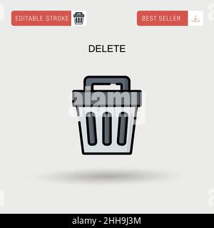 Einfaches Vektorsymbol löschen. Stock Vektor