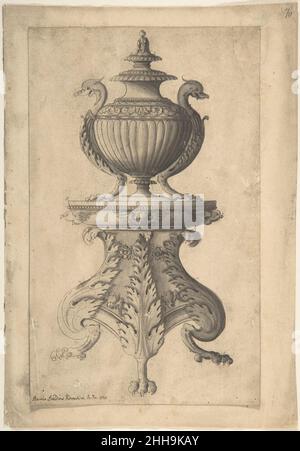 Überdachte Vase auf einem dreifüßigen Sockel 1510–84 Jacques Androuet Du Cerceau Französisch. Überdachte Vase auf einem dreifüßigen Sockel 335212 Stockfoto