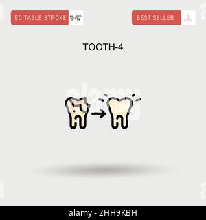 Einfaches Vektor-Symbol für Zahn-4. Stock Vektor