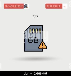 Einfaches SD-Vektorsymbol. Stock Vektor