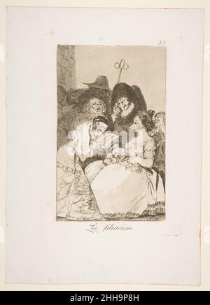 Platte 57 aus 'Los Caprichos': Die Filiation (La filiacion.) 1799 Goya (Francisco de Goya y Lucientes) Spanisch. Platte 57 aus 'Los Caprichos': Die Filiation (La filiacion.) 380704 Künstler: Goya (Francisco de Goya y Lucientes), Spanisch, Fuendetodos 1746?1828 Bordeaux, Platte 57 aus 'Los Caprichos':die Filiation (La filiacion.), 1799, Radierung und Aquatinta, Platte: 8 7/16 x 5 7/8 Zoll (21,5 x 15 cm) Blatt: 11 9/16 x 8 1/4 Zoll (29,4 x 20,9 cm). Das Metropolitan Museum of Art, New York. Schenkung von M. Knoedler & Co., 1918 (18,64(57))