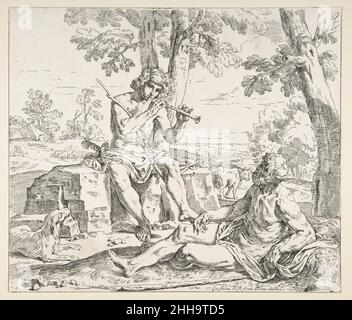 Mercury und Argus Ca. 1630–48 Simone Cantarini Italienisch. Mercury und Argus 341518 Stockfoto