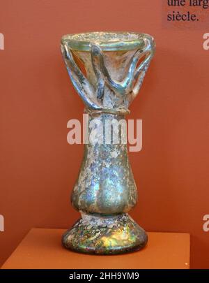 Kleine Flasche, Syrien, Ende 3rd bis Anfang 4th Jahrhundert n. Chr., Glas Stockfoto