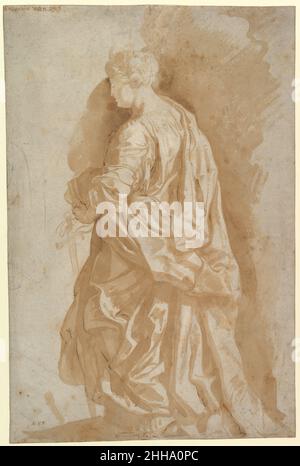 Studie einer stehenden weiblichen Heiligen n.d. Kreis von Peter Paul Rubens Flämisch. Studie einer stehenden weiblichen Heiligen 348025 Stockfoto
