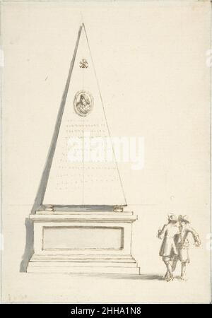 Grabmal mit zwei männlichen Figuren (Santa Maria del Popolo, Cappella Chigi, Rom) 18th Jahrhundert Anonym, Italienisch, erste Hälfte des 18th. Jahrhunderts Italienisch. Grabdenkmal mit zwei männlichen Figuren (Santa Maria del Popolo, Cappella Chigi, Rom). Anonym, italienisch, erste Hälfte des 18th. Jahrhunderts. 18th Jahrhundert. Stift und braune Tinte, Pinsel und Grauwäsche, über Graphit Stockfoto