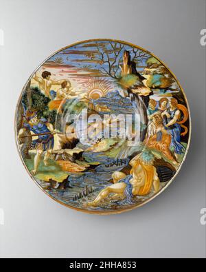 Teller (Tagliere) 1539 Francesco Xanto Avelli da Rovigo Italienisch. Platte (Tagliere) 460208 Stockfoto