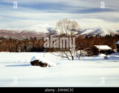 White Mountains in New Hampshire im Winter Stockfoto