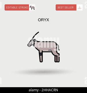 Einfaches Oryx-Vektorsymbol. Stock Vektor