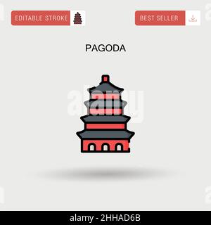 Einfaches Vektorsymbol für Pagoden. Stock Vektor