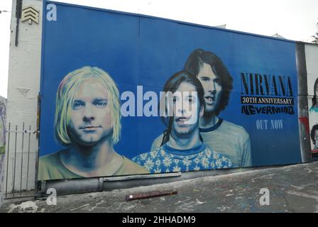 Los Angeles, California, USA 17th January 2022 Ein allgemeiner Blick auf die Atmosphäre von Nirvana Nevermind 30th Anniversary Street Art Mural am 17. Januar 2022 in Los Angeles, Kalifornien, USA. Foto von Barry King/Alamy Stockfoto Stockfoto