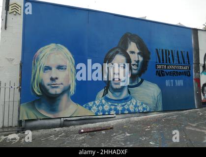 Los Angeles, California, USA 17th January 2022 Ein allgemeiner Blick auf die Atmosphäre von Nirvana Nevermind 30th Anniversary Street Art Mural am 17. Januar 2022 in Los Angeles, Kalifornien, USA. Foto von Barry King/Alamy Stockfoto Stockfoto