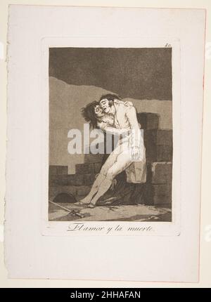 Tafel 10 aus 'Los Caprichos': Liebe und Tod (El amor y la muerte) 1799 Goya (Francisco de Goya y Lucientes) Spanisch. Tafel 10 aus 'Los Caprichos': Liebe und Tod (El amor y la muerte) 361833 Stockfoto