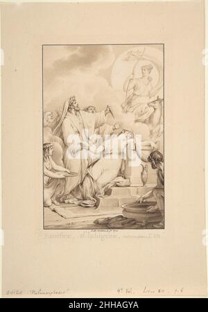 Das Opfer von Iphigenia 1810 Jean Michel Moreau der jüngere Franzose. Das Opfer von Iphigenia 337863 Stockfoto