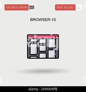 Browser-10 einfaches Vektorsymbol. Stock Vektor