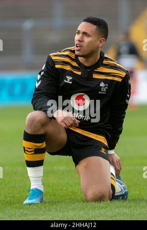 Limerick, Irland. 24th Januar 2022. Marcus WATSON von Wespen während des Heineken Champions Cup, Runde 4, Pool B Spiel zwischen Munster Rugby und Wespen im Thomond Park in Limerick, Irland am 23. Januar 2022 (Foto von Andrew SURMA/ Quelle: SIPA USA/Alamy Live News Stockfoto