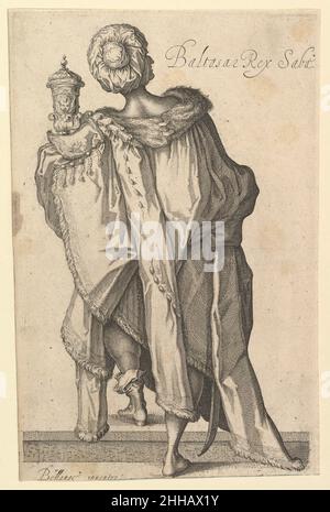 Balthasar, nach Figur in 'die Anbetung der Könige' von Jacques Bellange ca. 1615 Matthäus Merian der Ältere Schweizer. Balthasar, nach Figur in der Anbetung der Könige von Jacques Bellange 399867 Stockfoto