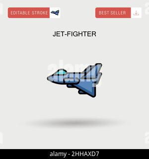 Jet-Fighter einfaches Vektorsymbol. Stock Vektor