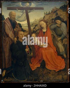 Die Heilige Familie mit dem heiligen Paulus und einem Spender Stil von Rogier van der Weyden Niederländischen. Die Heilige Familie mit dem heiligen Paulus und einem Spender 437492 Stockfoto