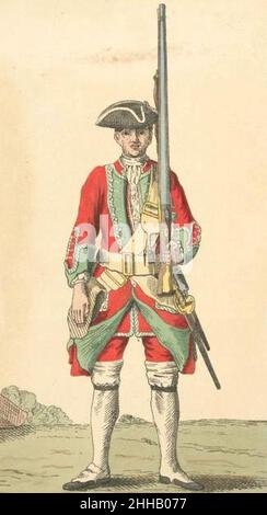 Soldat des Regiments 36th 1742. Stockfoto