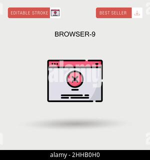 Browser-9 einfaches Vektorsymbol. Stock Vektor
