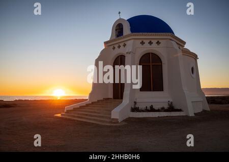 Hermitage von Torregarcia, Bau zu Ehren der Jungfrau vom Meer. Almeria, Spanien. Stockfoto