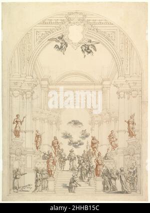 Entwurf für ein Theatrum Sacrum 1696–1756 Workshop von Giuseppe Galli Bibiena Italienisch. Entwurf für ein Theatrum Sacrum 342063 Stockfoto