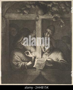 Sänger am Fenster 1610–85 Adriaen van Ostade Niederländisch. Sänger am Fenster 396240 Stockfoto