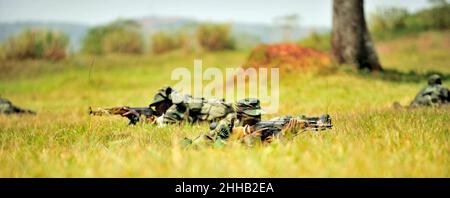 Soldaten der ugandischen Volksverteidigungskräfte. Stockfoto