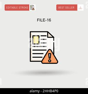 File-16 einfaches Vektorsymbol. Stock Vektor