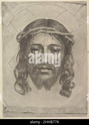 Antlitz Christi auf dem Tuch der heiligen Veronica 1649 Claude Mellan Französisch. Antlitz Christi auf dem Tuch der heiligen Veronica 393752 Stockfoto