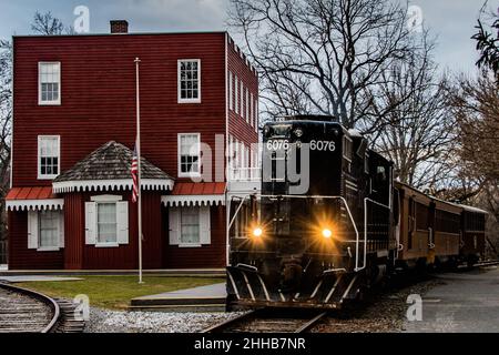 Nördlicher Zentralzug von der Hanover Junction, York County Heritage Rail Trail, Pennsylvania, USA Stockfoto