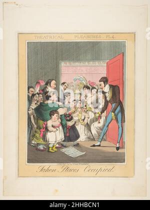 Theatralische Genüsse, Platte 4: Belegte Plätze ca. 1835 Theodore Lane British. Theaterfreuden, Platte 4: Belegte Plätze 392470 Stockfoto