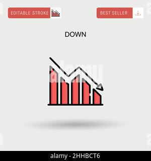 Einfaches Vektorsymbol nach unten. Stock Vektor