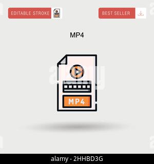 MP4 einfaches Vektorsymbol. Stock Vektor